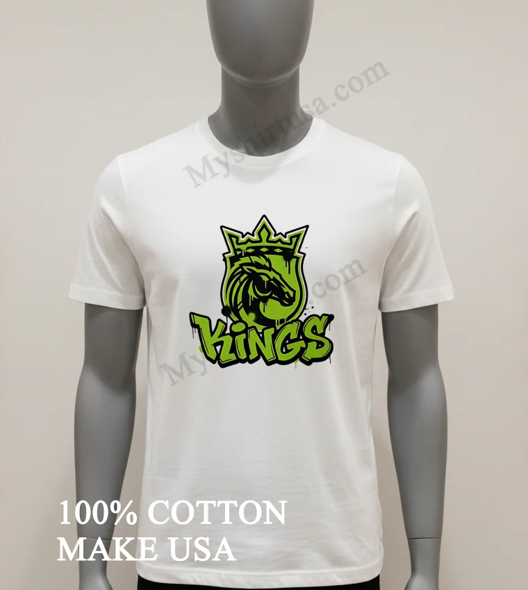 Graffiti Kings Crowned Horse Head Street Art Style Shirt White T Shirt