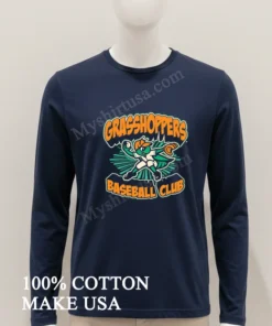 Grasshoppers Baseball Club Green Grasshopper Pitcher Mascot Logo funny america t-shirts