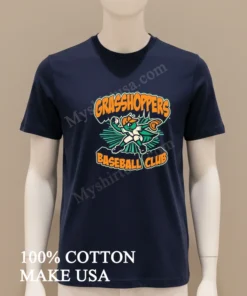 Grasshoppers Baseball Club Green Grasshopper Pitcher Mascot Logo funny america t-shirts