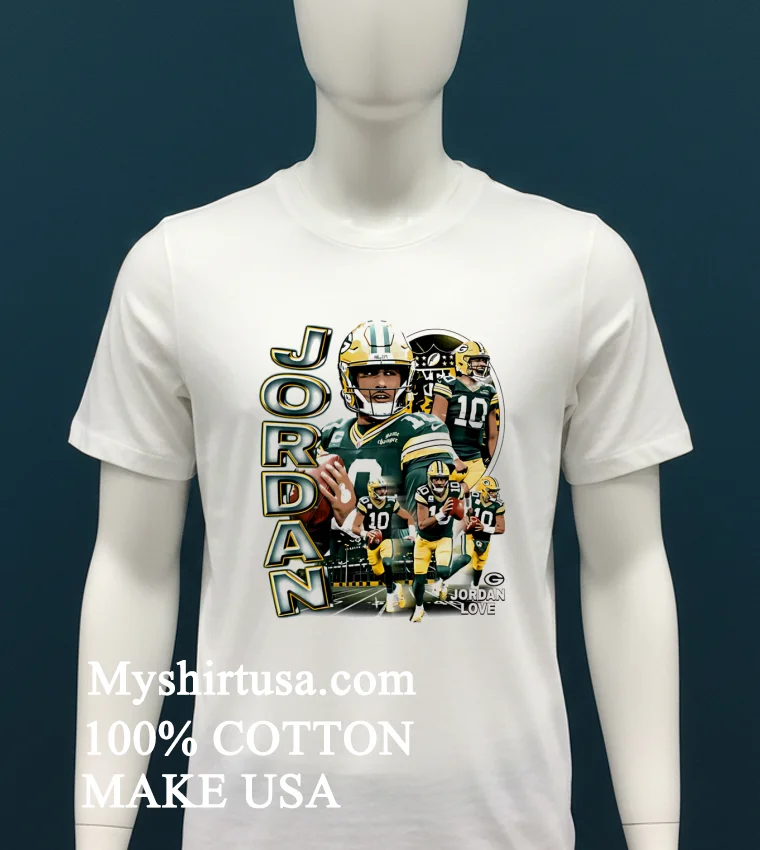 Green Bay Packers Jordan Love Graphic Shirt White T Shirt 2