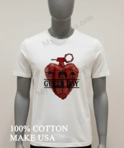 Green Day American Idiot Heart Grenade Band Members Faces funny america t-shirts