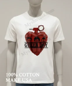 Green Day American Idiot Heart Grenade Band Members Faces funny america t-shirts