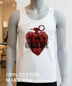 Green Day American Idiot Heart Grenade Band Members Faces funny america t-shirts