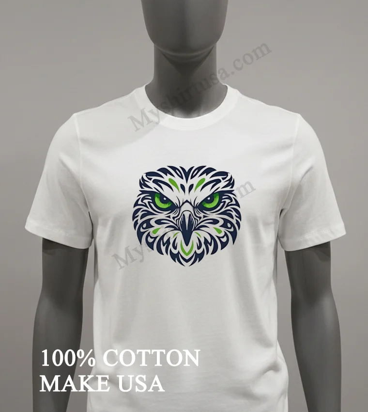 Green Eyes Owl Head Tribal Tattoo Line Art Illustration funny america t-shirts - white-t-shirt Green Eyes Owl Head Tribal Tattoo Line Art Illustration Shirt White T Shirt 1