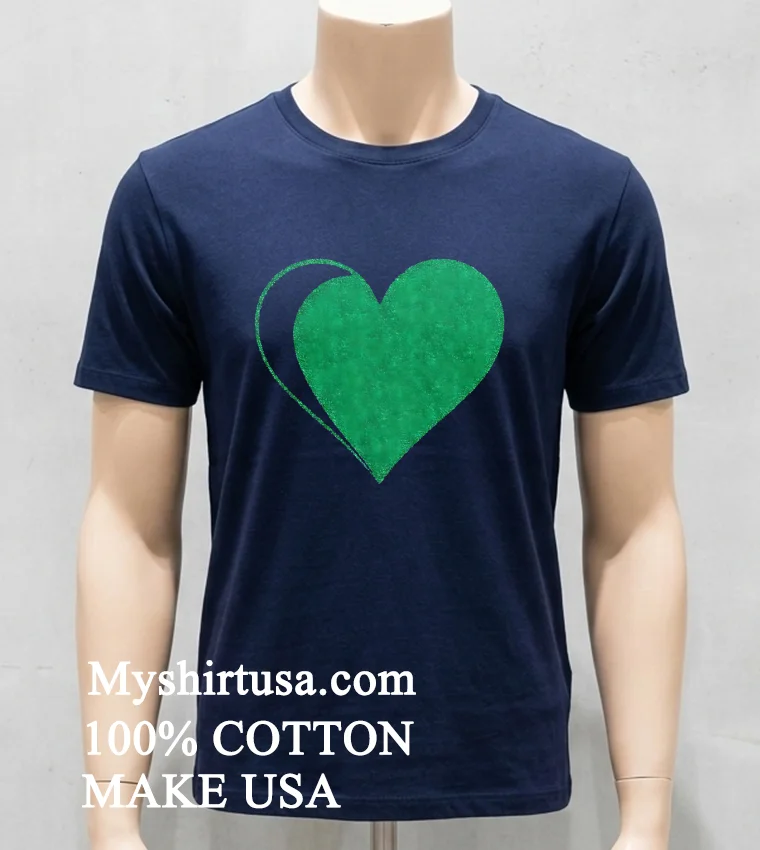 Green Glitter Heart Funny Shirt - navy-shirt Green Glitter Heart Funny Shirt Navy Shirt