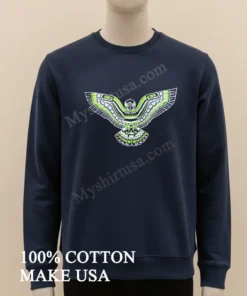 Green Native American Pacific Northwest Eagle Formline Art Graphic funny america t-shirts