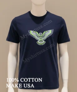 Green Native American Pacific Northwest Eagle Formline Art Graphic funny america t-shirts