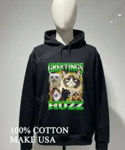 Greetings Huzz Lightning And Famous Meme Cats funny america t-shirts