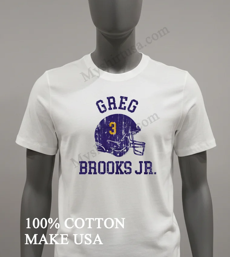 Greg Brooks Jr Lsu Tigers Purple Football Helmet Distressed Shirt White T Shirt 1