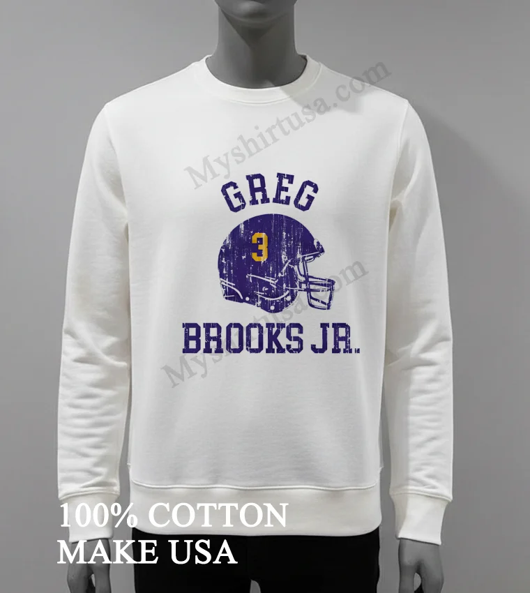 Greg Brooks Jr Lsu Tigers Purple Football Helmet Distressed Shirt funny t-shirts usa - white-t-shirt Greg Brooks Jr Lsu Tigers Purple Football Helmet Distressed Shirt White T Shirt 3