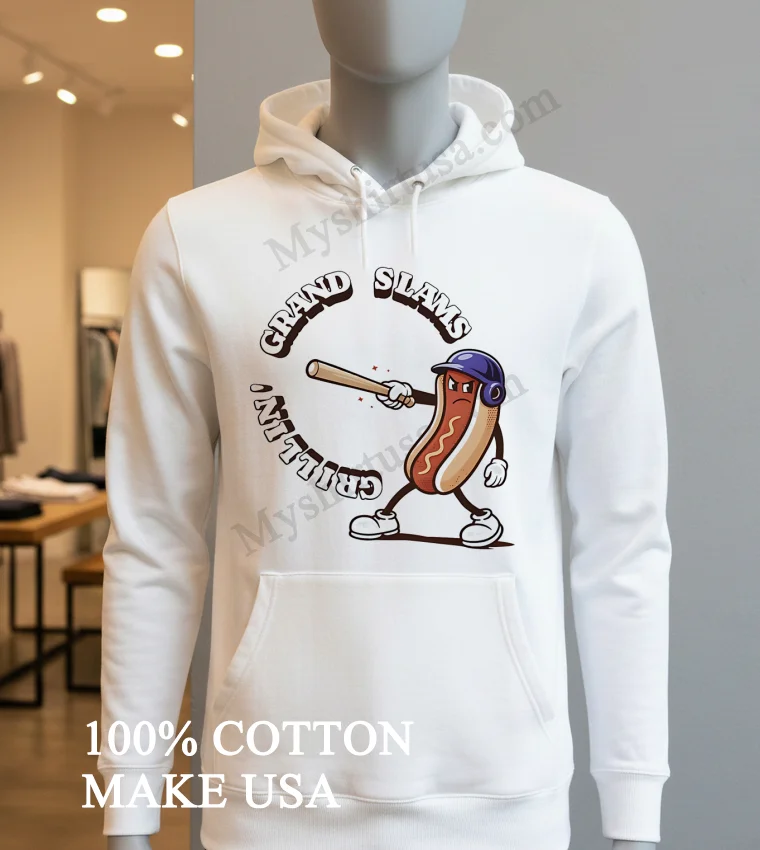 Grillin Grand Slams Hotdog Baseball Character Shirt Hoodie Shirt