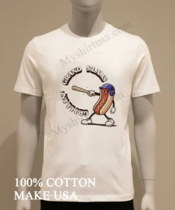 Grillin Grand Slams Hotdog Baseball Character funny america t-shirts