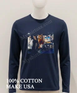 Group Of Party Cats Wearing Sunglasses Driving Car funny america t-shirts