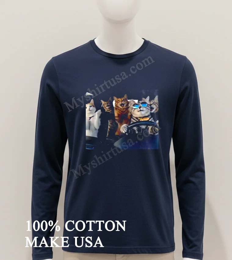 Group Of Party Cats Wearing Sunglasses Driving Car Shirt Hoodie Shirt 1