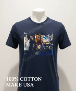 Group Of Party Cats Wearing Sunglasses Driving Car funny america t-shirts
