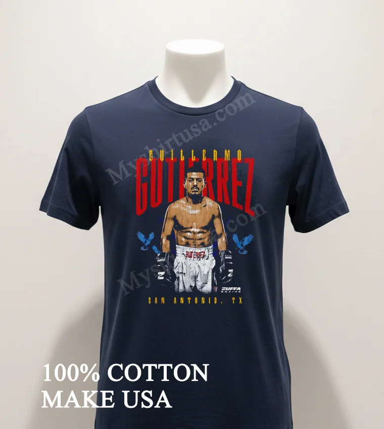 Guillermo Gutierrez San Antonio Texas Zuffa Boxing Shirt Navy Shirt 1