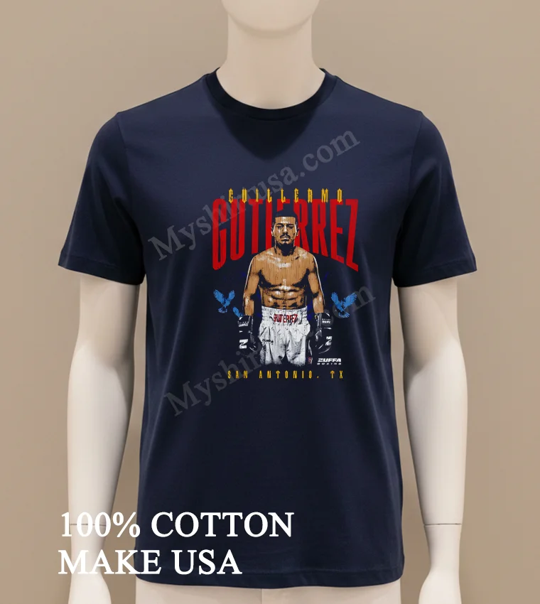 Guillermo Gutierrez San Antonio Texas Zuffa Boxing Shirt Navy Shirt