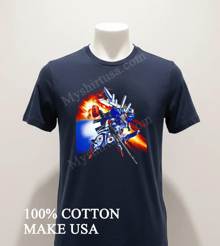 Gundam Movie The First Poster Live Action Shirt Navy Shirt 1