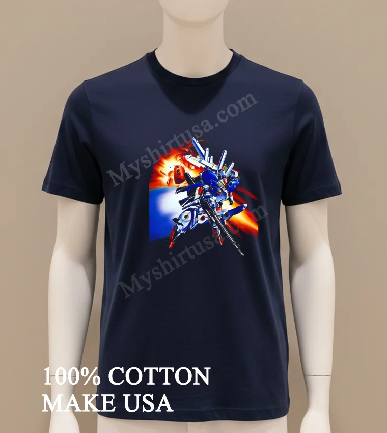 Gundam Movie The First Poster Live Action Shirt Navy Shirt