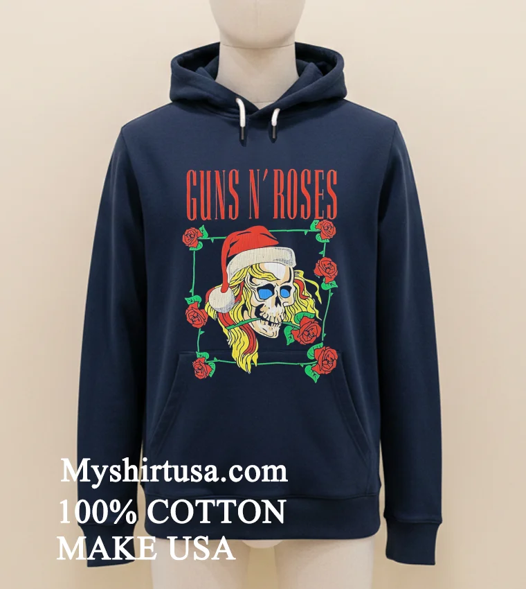 Guns N Roses Holiday Skull Shirt - navy-shirt Guns N Roses Holiday Skull Shirt Navy Shirt 1