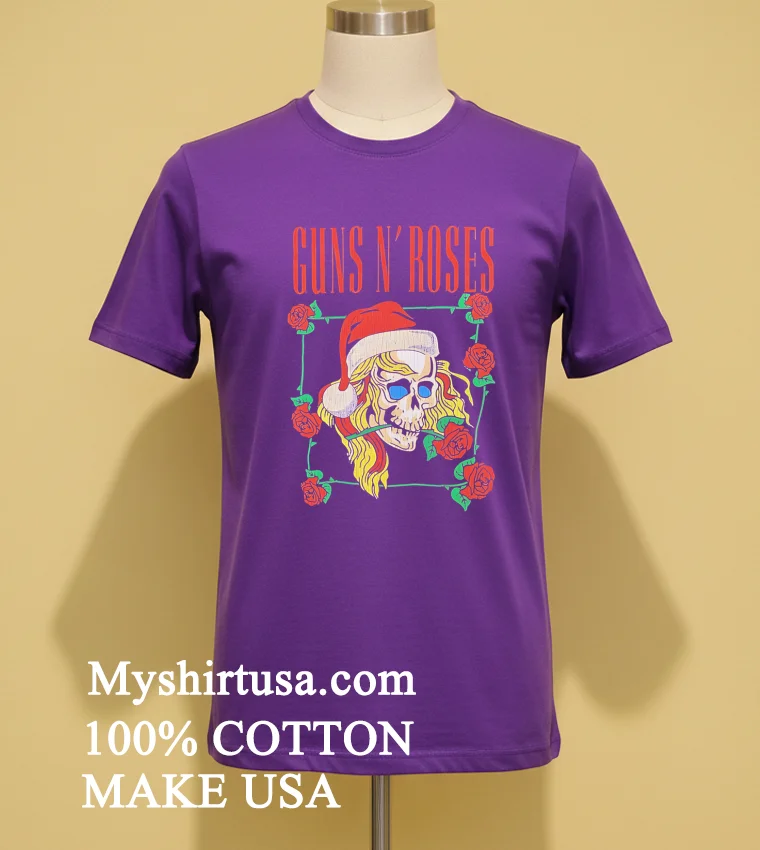 Guns N Roses Holiday Skull Shirt Purple Shirt