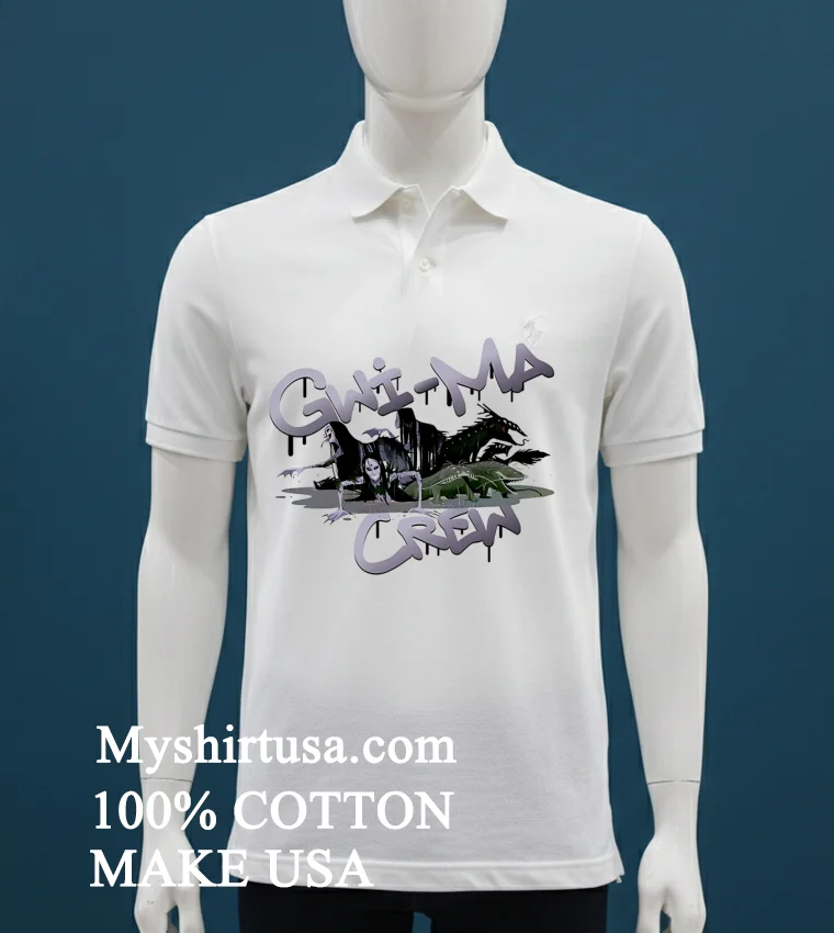 Gwi Ma Crew Spooky Creatures Graffiti Font Shirt - white-t-shirt Gwi Ma Crew Spooky Creatures Graffiti Font Shirt White T Shirt 1