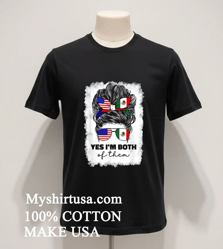 Half Mexico Half American Flag Girl Punk new t-shirt - balck-shirt Half Mexico Half American Flag Girl Punk Shirt Balck Shirt 1