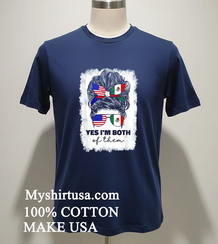 Half Mexico Half American Flag Girl Punk Shirt Navy Shirt 1