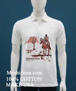 Hangman Page Unhappy Trails Cowboy On A Horse In Desert Vintage Shirt