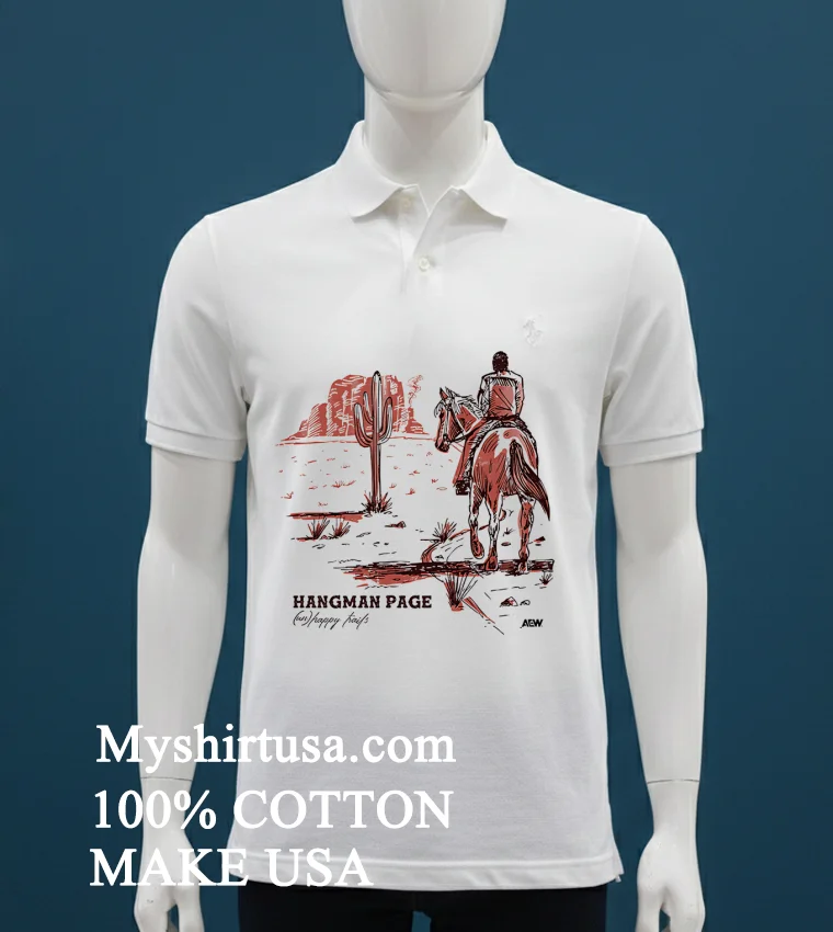Hangman Page Unhappy Trails Cowboy On A Horse In Desert Vintage Shirt White T Shirt 1