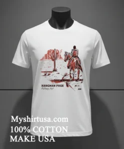 Hangman Page Unhappy Trails Cowboy On A Horse In Desert Vintage Shirt