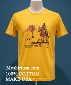 Hangman Page Unhappy Trails Cowboy On A Horse In Desert Vintage Shirt