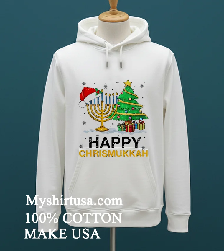 Happy Chrismukkah Jewish Christmas 2025 Shirt - white-t-shirt Happy Chrismukkah Jewish Christmas 2025 Shirt White T Shirt 1