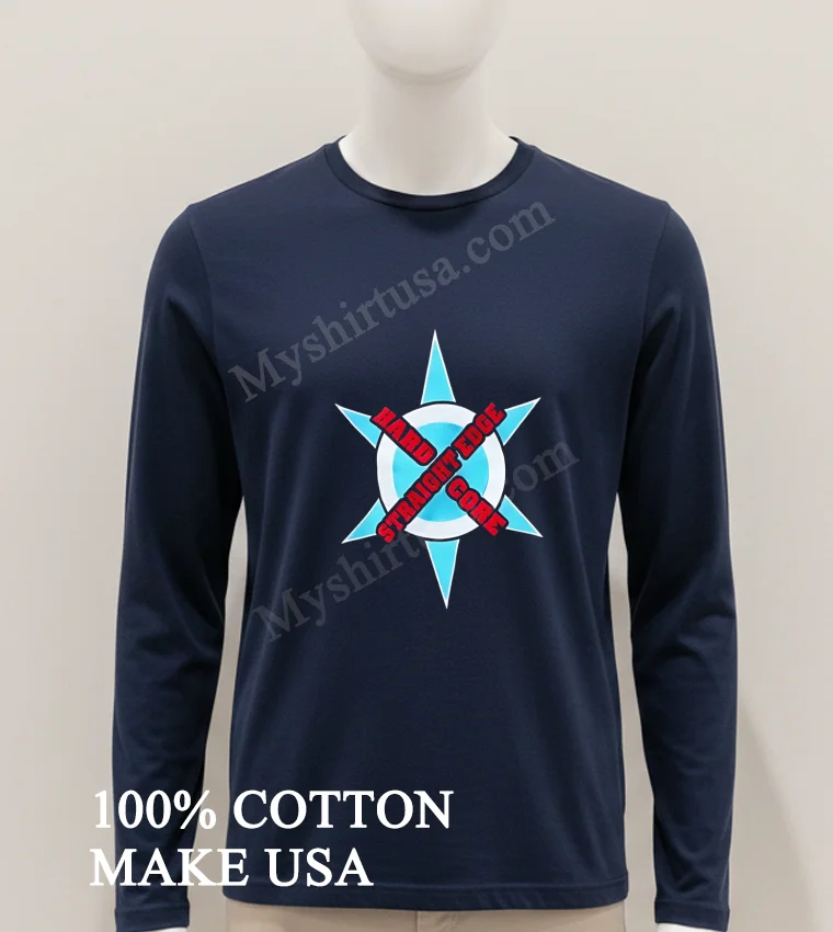 Hard Edge Straight Edge Core Blue Star Compass Logo funny america t-shirts - hoodie-shirt Hard Edge Straight Edge Core Blue Star Compass Logo Shirt Hoodie Shirt 1