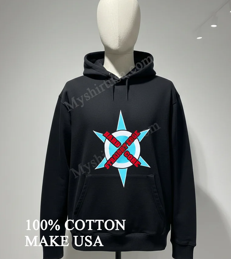 Hard Edge Straight Edge Core Blue Star Compass Logo Shirt Hoodie Shirt