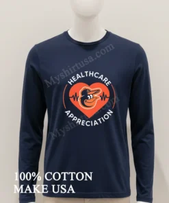 Healthcare Appreciation Baltimore Orioles Bird Heart Beat Medical funny america t-shirts