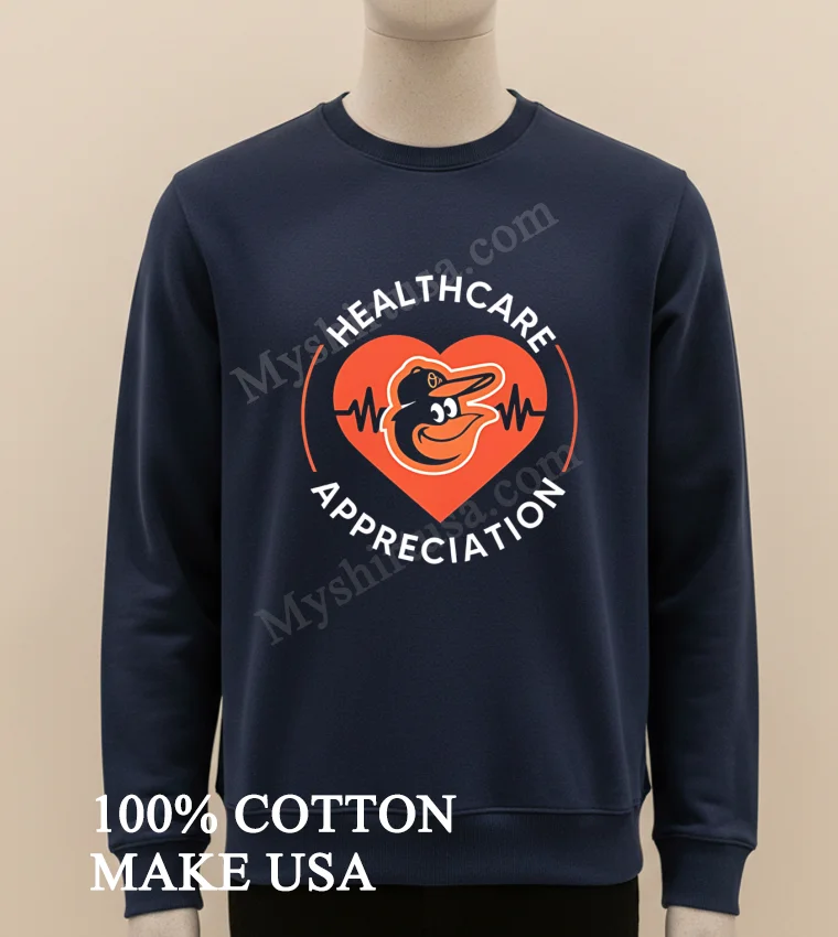 Healthcare Appreciation Baltimore Orioles Bird Heart Beat Medical Shirt Long Sleve Shirt