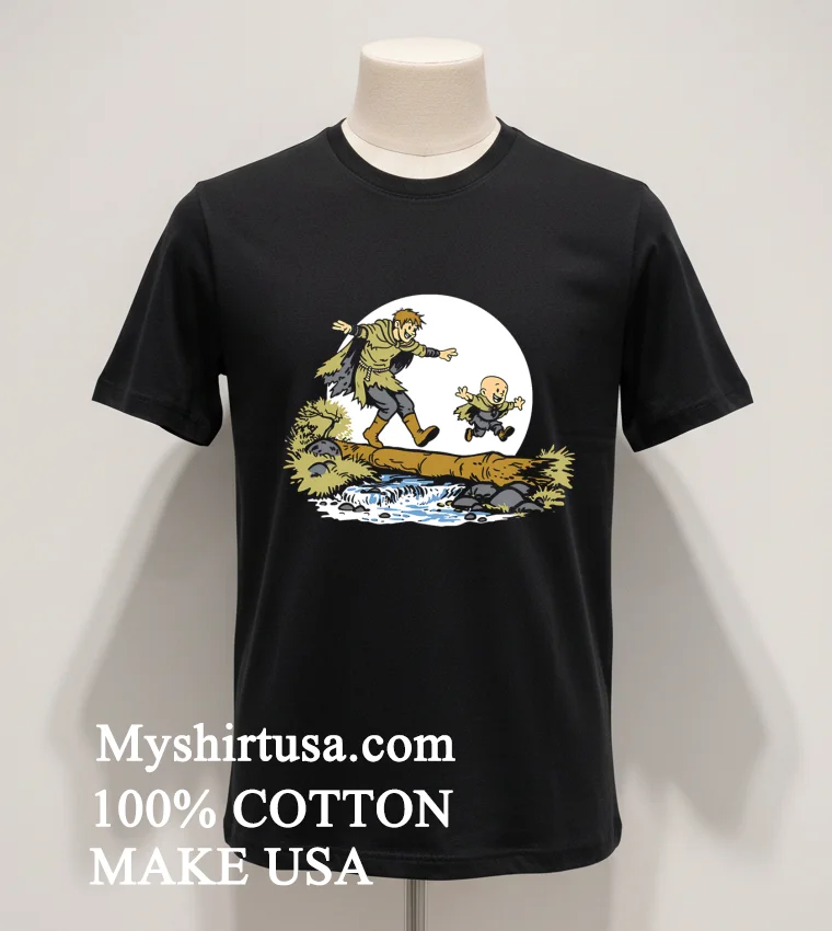 Hedge Knight And Squire Crossing River Log Shirt Balck Shirt