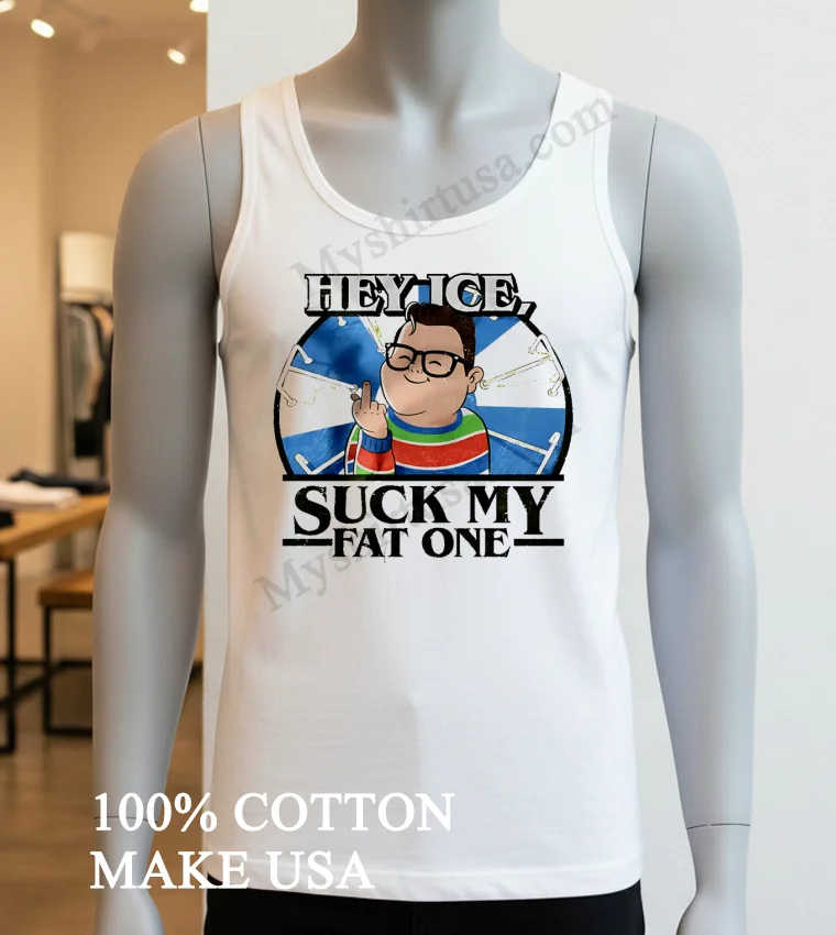 Hey Ice Suck My Fat One Cartoon Boy Glasses Middle Finger Shirt - white-t-shirt Hey Ice Suck My Fat One Cartoon Boy Glasses Middle Finger Shirt White T Shirt 3