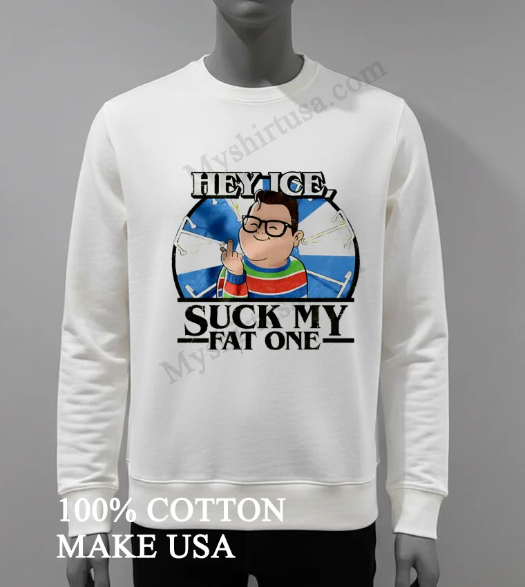 Hey Ice Suck My Fat One Cartoon Boy Glasses Middle Finger Shirt - white-t-shirt Hey Ice Suck My Fat One Cartoon Boy Glasses Middle Finger Shirt White T Shirt 4