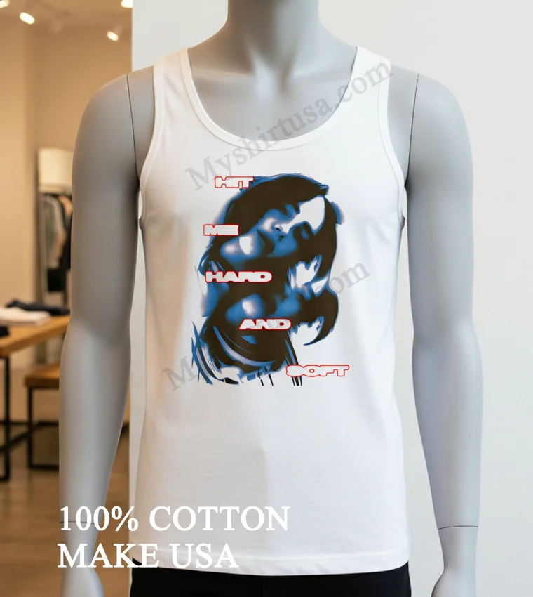 Hit Me Hard And Soft Billie Eilish Artistic Blue Face Shirt White T Shirt 3