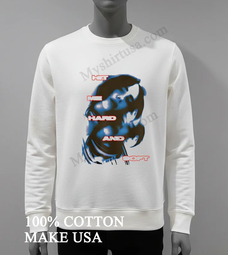 Hit Me Hard And Soft Billie Eilish Artistic Blue Face Shirt White T Shirt 4