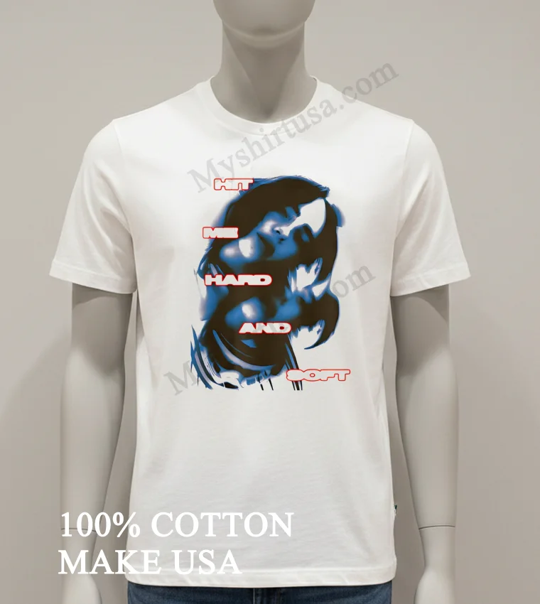 Hit Me Hard And Soft Billie Eilish Artistic Blue Face Shirt White T Shirt