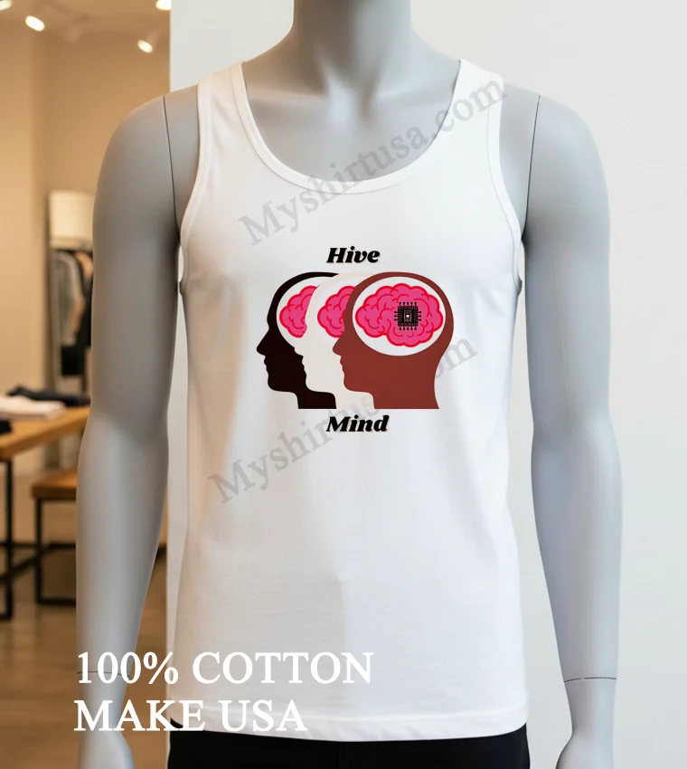 Hive Mind Brain funny america t-shirts - white-t-shirt Hive Mind Brain Shirt White T Shirt 3