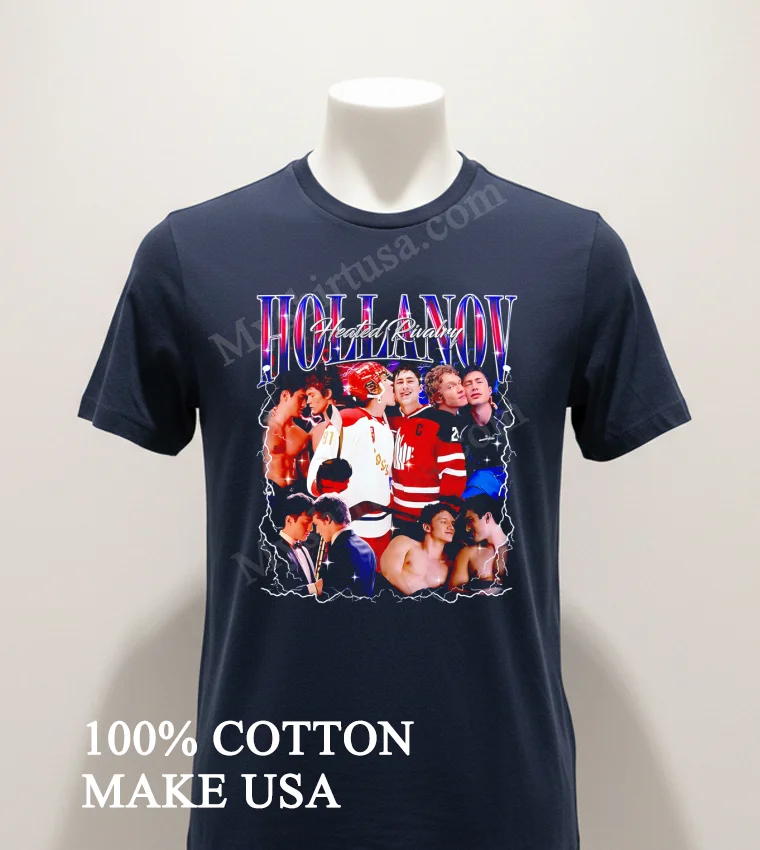 Hollanov Heated Rivalry Hockey Player Lightning funny america t-shirts - navy-shirt Hollanov Heated Rivalry Hockey Player Lightning Shirt Navy Shirt 1