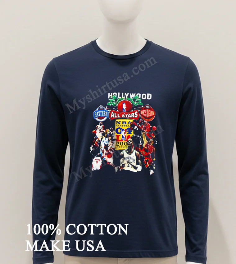 Hollywood Nba All Stars 2004 Los Angeles Basketball Player Collage Shirt Hoodie Shirt 1