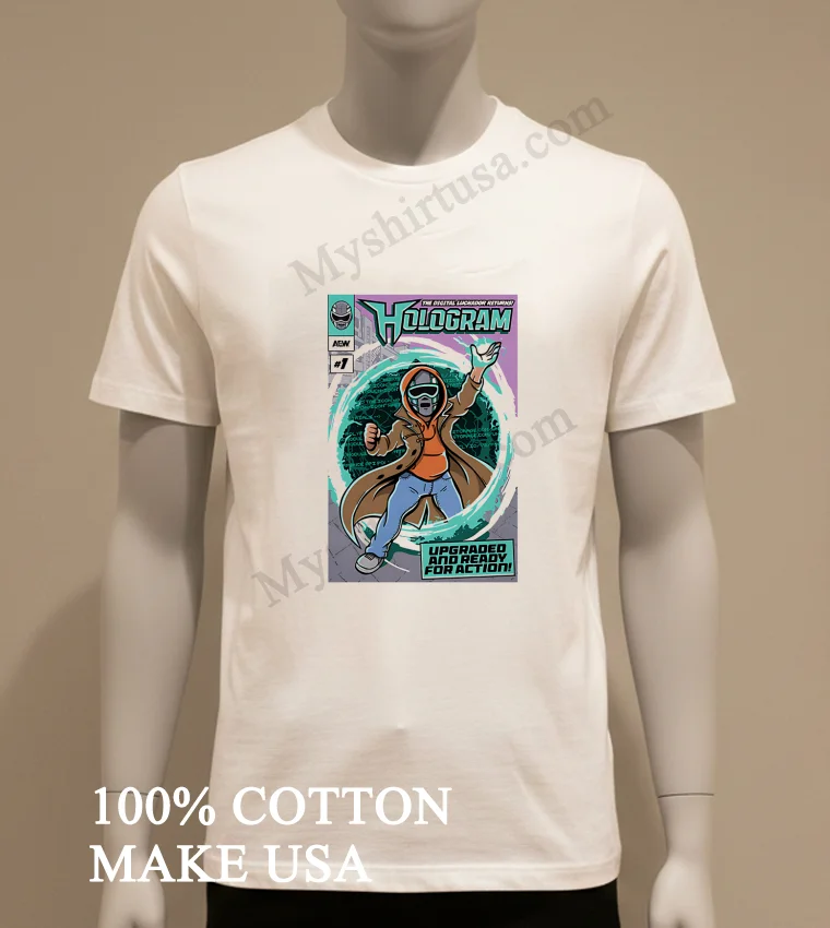 Hologram Upgraded And Ready For Action Standard Soft Style Ringer funny america t-shirts - white-t-shirt Hologram Upgraded And Ready For Action Standard Soft Style Ringer Shirt White T Shirt