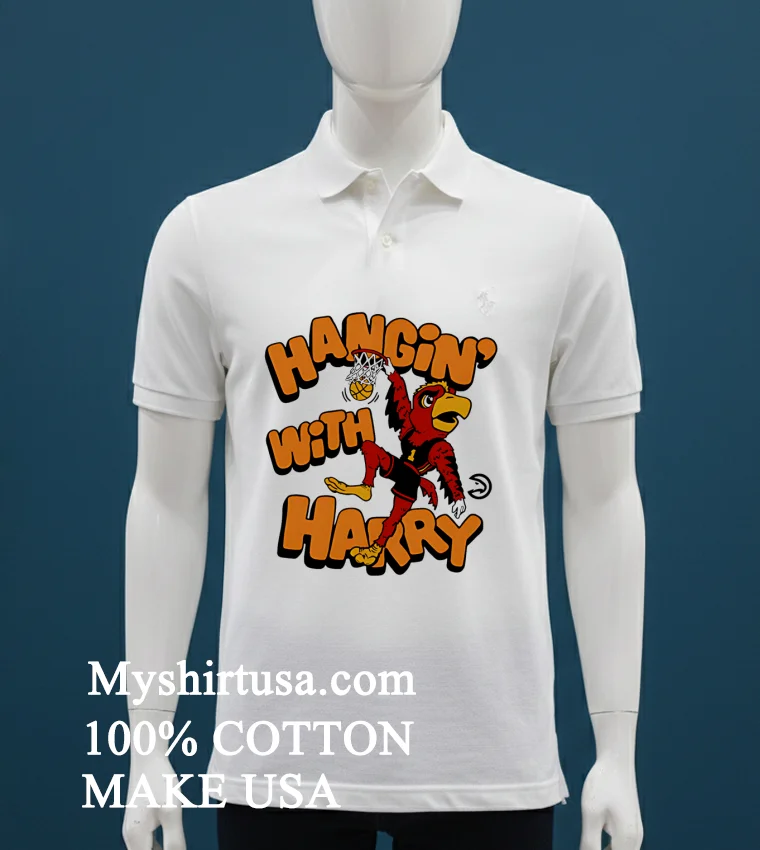 Homage Hawks Hangin With Harry Mascot Shirt - white-t-shirt Homage Hawks Hangin With Harry Mascot Shirt White T Shirt