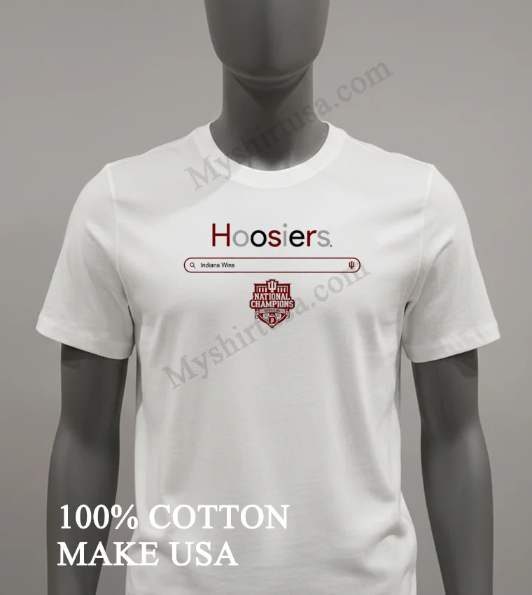 Hoosiers Indiana Wins National Champions 2025 Logo funny america t-shirts - white-t-shirt Hoosiers Indiana Wins National Champions 2025 Logo Shirt White T Shirt 2