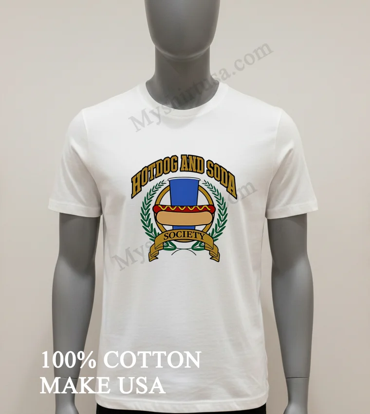 Hotdog And Soda Society Logo Shirt White T Shirt 1